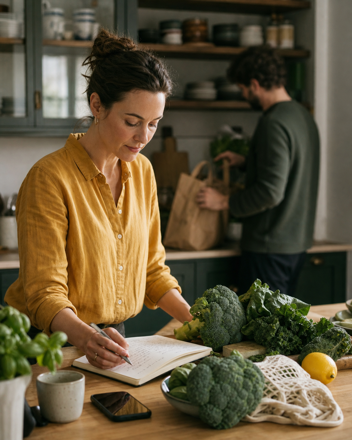 Sophie preparing a weekly meal plan